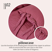 Ensemble de housse de couette de luxe 3 pièces King Size Super Soft Microfiber Bow Tie Strap Ensemble de literie 1 housse de couette et 2 taies d'oreiller