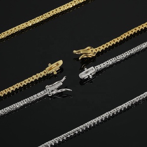 Ougepheli 2Mm 925 Sterling Silver <span class=keywords><strong>CZ</strong></span> Zircon Cubic Zirconia Vàng Mạ Cadena Catena Đồ Trang Sức Thời Trang Chuỗi Quần Vợt - Product Image 5