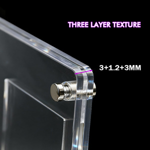 Cadre <span class=keywords><strong>photo</strong></span> en acrylique à 9 grilles très vendu - Support d'affichage de bureau transparent pour photos de célébrités, cadeaux pour fans et décoration intérieure - Product Image 5