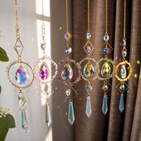 Venta al por mayor K9 Crystal Prism Sun Catcher amatista cuarzo Wind Chimes ventana colgante decoración con piedras preciosas artesanías de cristal