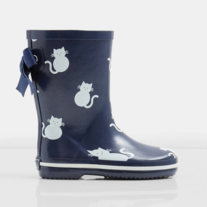 Unisexe demi-botte <span class=keywords><strong>en</strong></span> <span class=keywords><strong>caoutchouc</strong></span> de bande <span class=keywords><strong>dessin</strong></span>ée enfants wellington <span class=keywords><strong>bottes</strong></span> botte de pluie enfant mignon avec arc - Product Image 1