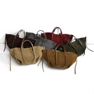 Bolsos de Mano de Cuero Genuino de Diseño Único, Bolsos Tote de Gamuza Esmerilada de Alta Gama para Mujer, Venta al por Mayor Personalizada - Product Image 6