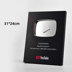 Funbox Promozionali con Pulsante <span class=keywords><strong>YouTube</strong></span>, Scudi in Alluminio per <span class=keywords><strong>YouTube</strong></span>, Trofei e Targhe <span class=keywords><strong>YouTube</strong></span> all'Ingrosso - Product Image 5
