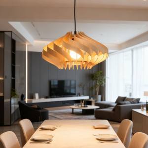 โคมไฟเพดานรูปทรงเกลียวสร้างสรรค์ สไตล์วบิซาบิ ย้อนยุค เหมาะสำหรับตกแต่งห้องนอน บาร์ โคมไฟไม้ - Product Image 1