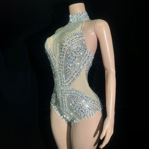 Novance Y4475 nuovo arrivo prodotti 2025 scintillanti strass argento nappe Sexy body <span class=keywords><strong>moda</strong></span> costumi da <span class=keywords><strong>donna</strong></span> latino costumi da ballo - Product Image 5