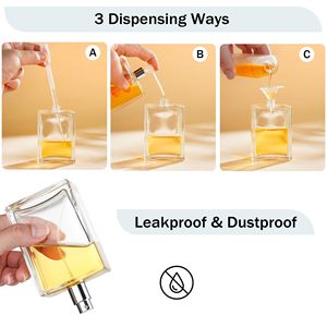 Ensemble de flacons carrés en verre pour parfum de voyage - 30 ml, 50 ml, 100 ml avec livraison rapide et capuchon pulvérisateur à pompe - Product Image 4