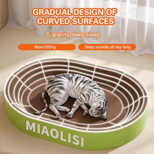 Cat Coçar Board gato Lixo All-in-one Tigela Tipo De Papel Ondulado Garra Bacia Oval Resistente ao desgaste Cat Coçar Board - Product Image 2