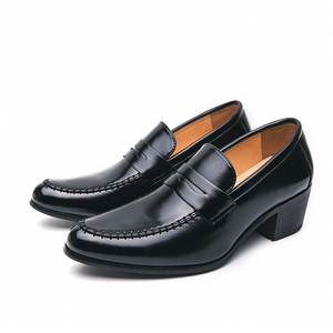 Tacco alto Penny mocassini scarpe per gli uomini che cuciono di bell'aspetto moda di alta qualità a punta da uomo Casual formale scarpe - Product Image 6