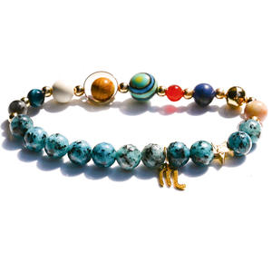 Pulsera de Piedras Naturales con los 12 Signos del Zodiaco, Constelaciones, Planetas, Sol, Mercurio, Venus, <span class=keywords><strong>Luna</strong></span>, Marte, Júpiter, Saturno, Horóscopo - Product Image 5