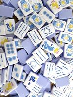 Tuiles de mahjong américaines personnalisées en cristal de luxe, durables, résistantes à l'eau, cadeau de jeu, couleur porcelaine bleue et blanche, mahjong américain
