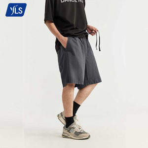 YLS2031 Pantalones cortos de sarga de algodón 100% <span class=keywords><strong>para</strong></span> <span class=keywords><strong>hombre</strong></span>, ropa de calle holgada con gráfico personalizado, Bermudas, <span class=keywords><strong>tipo</strong></span> cintura media - Product Image 2