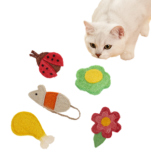 Juguete para Mascotas de Fibra Orgánica Natural, No Tóxico, para Limpieza y Cuidado Dental, Juego de Masticación, Estilo Moderno de Dibujos Animados, Juguetes para Masticar para Gatos - Product Image 1