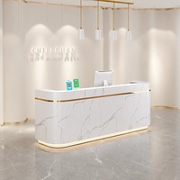 Comptoir de réception moderne et commercial, simple, avec caisse enregistreuse intégrée, pour magasin de cosmétiques, magasin de vêtements, salon de coiffure, en bois.