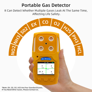Safewill ES30A ODM Analyzer Multi 4-in-1 Gaslekdetector Handheld Draagbaar LED Digitaal Display Oplaadbaar Geel IP64 - Product Image 4
