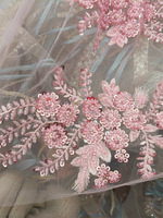 Accessoires en dentelle à sequins perlés haute densité, motifs floraux, feuilles et branches, pour coiffes DIY, robes de mariée et tissus Xiuhe