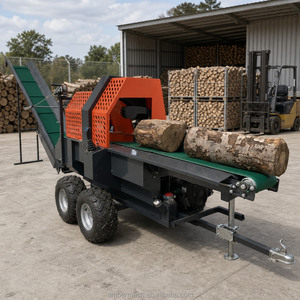 Fendeuse de bûches automatique à essence de 30 tonnes |   Processeur de bois de chauffage et <span class=keywords><strong>machine</strong></span> à couper le bois avec commande par joystick, fendeuse hydraulique - Product Image 2