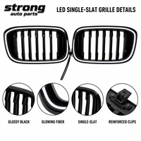 Grille avant LED noire premium en gros pour BMW G05 G06 2020+ à lamelles simples, grille lumineuse, vente directe usine B2B