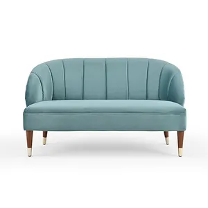 Houten Benen Ontwerp Groene Fluwelen Amerikaanse Couch Woonkamer Hoekbank Love Seat Woonkamer