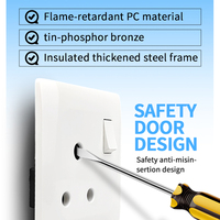 Prise murale multifonctionnelle standard britannique universelle, type 86, simple, 5 trous, prise USB, 13A 15A 250V
