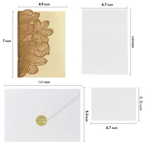 Tarjeta de felicitación hueca, invitación festiva de estilo europeo, invitación de boda azul, venta al por mayor de fábrica en stock - Product Image 5