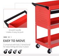 Chariot à outils à 3 niveaux JINFENG, chariot de rangement roulant avec tiroir, étagère, panneau perforé, capacité de charge de 50 kg, dimensions personnalisées