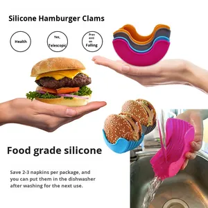 Clip de silicona para hamburguesas, superventas transfronterizo, sin contacto, anticaída, multifuncional, soporte de bandeja con caja antideslizante - Product Image 2