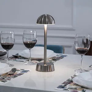Lâmpada de mesa sem fio para mesa de cabeceira, lâmpada LED com escurecimento para hotel, cafeteria, restaurante, sala de jantar, bar, mesa, lâmpada LED