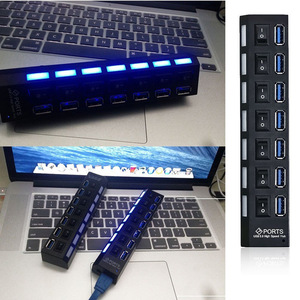 Concentrador de red 7 EN 1 con puerto Led para escritorio, divisor de alta velocidad de Datos de <span class=keywords><strong>PC</strong></span>, Usb 3,0 Por adaptador, estación de acoplamiento de carga, concentradores Usb 3,0 EN escritorio - Product Image 6