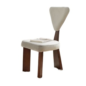 Silla de comedor vintage de diseño retro con respaldo tapizado de madera maciza con diseño de jirafa para uso de adultos - Product Image 5