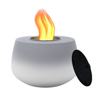 Décor naturel Portable extérieur rectangulaire alcool rond bol en béton plateau de Table cheminée de Table foyer de Table avec couvercle