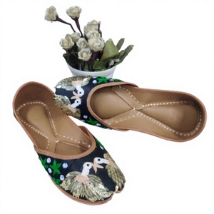 BS INTERNATIONAL Customizable Eco-Friendly Women's Stylish Embroidery Genuine Leather Hand Engraving Elastic Band <b>Shoes</b> Fashion - Product Image 4