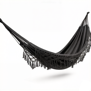Hamaca Moderna Plegable y Portátil de Algodón Neutral con Flecos <span class=keywords><strong>para</strong></span> Relajación en Exteriores - Product Image 6
