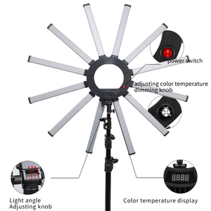 Anneau lumineux LED pour téléphone portable et caméra, super lumineux, 36 pouces, 12 tubes, éclairage photo, éclairage multimédia, lampe étoile - Product Image 4