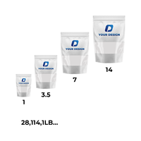 Sacs Mylar personnalisés à impression numérique, refermables avec fermeture éclair, anti-odeur, formats 1g, 3.5g, 7g, 14g