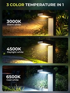 Lampes solaires de paysage 3CCT IP65, lampadaires extérieurs étanches en métal avec allumage automatique pour allée, patio, pelouse, cour - Product Image 2