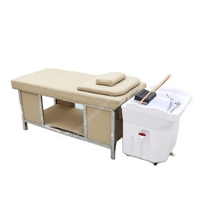Kisen Luxury Shampoo Basin Massage Bed Salon Head Spa <b>Table</b> Mobile Sink Pipeless Hair Wash Bac Facial Beauty Chair - Product Image 1