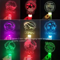 Bâton lumineux KPOP Bangtan Boys personnalisé en 7 couleurs, bâton fluorescent acrylique clignotant, bâton lumineux avec image de personnage de dessin animé pour concert