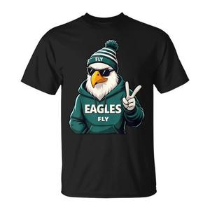 T-shirt graphique Eagles Fly avec motif d'aigle pour les fans et les supporters de l'équipe - Product Image 1