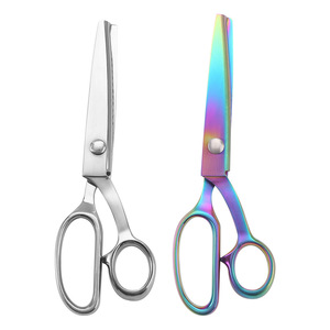 All Steel Lace Scissors Stainless Steel V Shaped Tailor Shears Silver Titanium Plating - Product Image 5