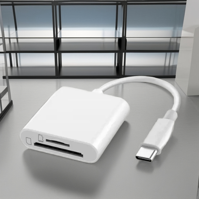 USB C SD Card Reader for USB-C Type C SD Reader Supports SD and TF Memory Card Adapter, Trail Camera Viewer Plug and Play