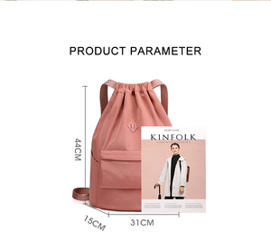 Mochila con Cordón Impermeable de Fábrica OEM, Mochila Deportiva con Estampado para la Playa o Compras, Bolsa con Cordón de Poliéster con Cremallera, Unisex - Product Image 2