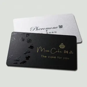 Impresión de tarjetas de negocios de PVC, color negro, personalizado, de lujo