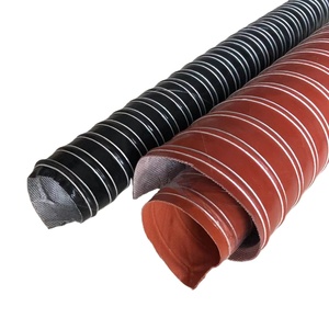 Red High Temperature-<strong>resistant</strong> Ventilation <strong>Hose</strong> Glass Fiber Reinforced 2-layer <strong>Silicone</strong> <strong>Rubber</strong> Hot Air Duct <strong>Hose</strong> - Product Image 1