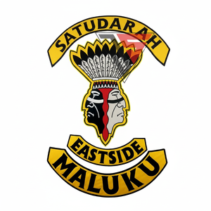 Vente en gros de patchs personnalisés SATUDARAH EASTSIDE MALUKU MC avec broderie lot de 4 pièces design de fleurs écologique club de motards en fer - Product Image 1