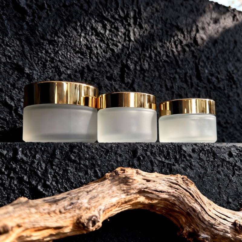 Frosted clear 5g 10g 15g Glass Cream Skin Care Sample Jar for Face Mask Lipstick Eye Cream Lip Balm Screw Cap Sealing Container