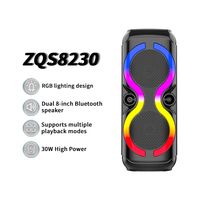 Altavoz ZQS8230 Deso de Alta Potencia con Sonido de Bajos, Altavoz para Fiestas, Karaoke, Altavoz Inalámbrico para Exteriores de Gran Tamaño