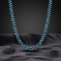 Perles de diamant bleu de qualité AAA, forme briolette, 2,5-4 mm, 16 pouces, 50 carats, pierres facettées en forme de goutte, fabrication de bijoux, vente en gros, approvisionnement en vrac