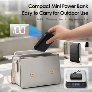 PB85-2 <span class=keywords><strong>Power</strong></span> Bank Magnétique Sans Fil Coloré Tendance 10000mAh Chargeur Portable de Voyage en Polymère avec Câble USB C Détachable et Cordon - Product Image 4