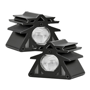 Triangular Motorcycle <b>Spotlight</b> With Evil Eye 12V White Yellow Flashing Waterproof Aviation Aluminum Retrofit Light - Product Image 2