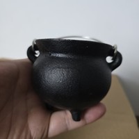 Petit pot ventre chaudron avec poignée Halloween sorcière fonte brûleur d'encens bois de santal parfum aromatique aromathérapie diffuseur